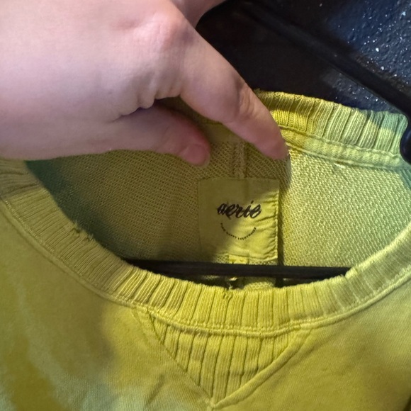 Women’s Aerie Lime Green Staying Kind Feeling Cool Oversized Sweater - Picture 2 of 5